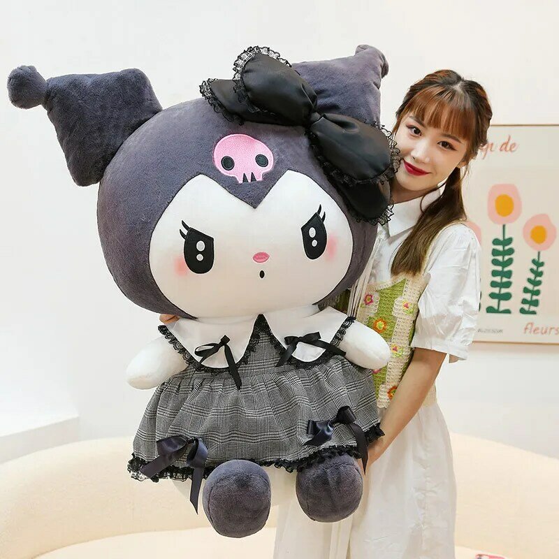 Big Size Kuromi Melody Cinnamoroll Plush Toys Pillow Anime Stuffed Doll Anime Sofa Cushion Girl's Room Decoration Xmas Gift