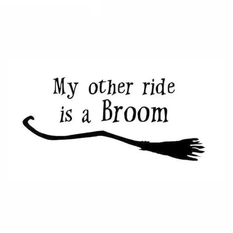15cm Wide My Other Ride IS A Broom Funny Vinyl Decal Sticker Car Stickers Window