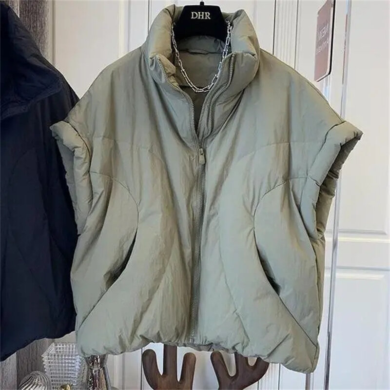 여성용 푹신한 조끼 다운 재킷, 경량 방수, 포장 가능한 퍼퍼 조끼, 2024 신상