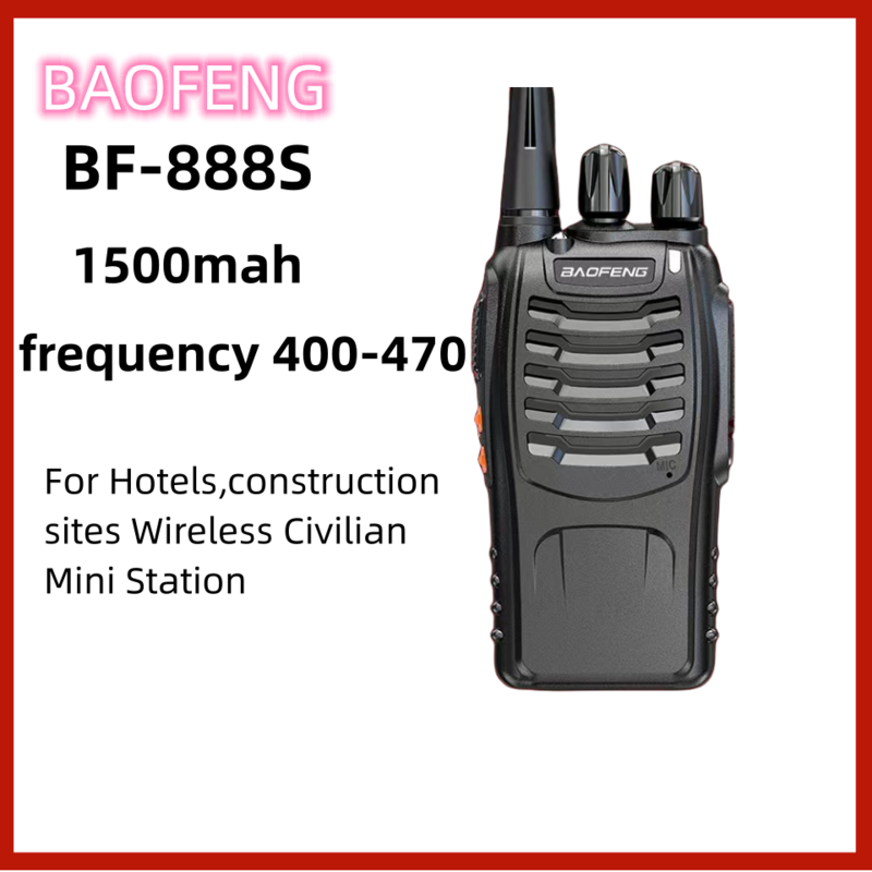 Baofeng-BF-888S sans fil Talperforé, Haute puissance, Extérieur, Hôtel, Chantier, Mini, Radio, FM, 2024