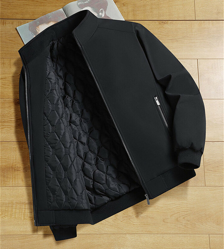 Новинка 2024, зимняя куртка-бомбер с толстой подкладкой, мужское теплое пальто с воротником, мужская верхняя парка ветровка со стоячим воротником 8XL