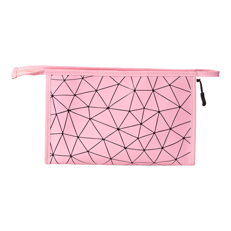 Bolsa de cosméticos geométrica romboide PU esmerilada bolsa de viaje portátil impermeable bolsa de aseo bolsa de almacenamiento de cosméticos