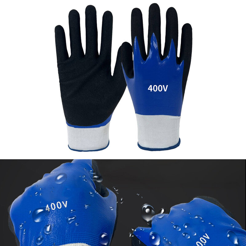 Изоляционная перчатка электрика, напряжение 400 В, синяя совместимая с сенсорным экраном безопасная промышленная защита