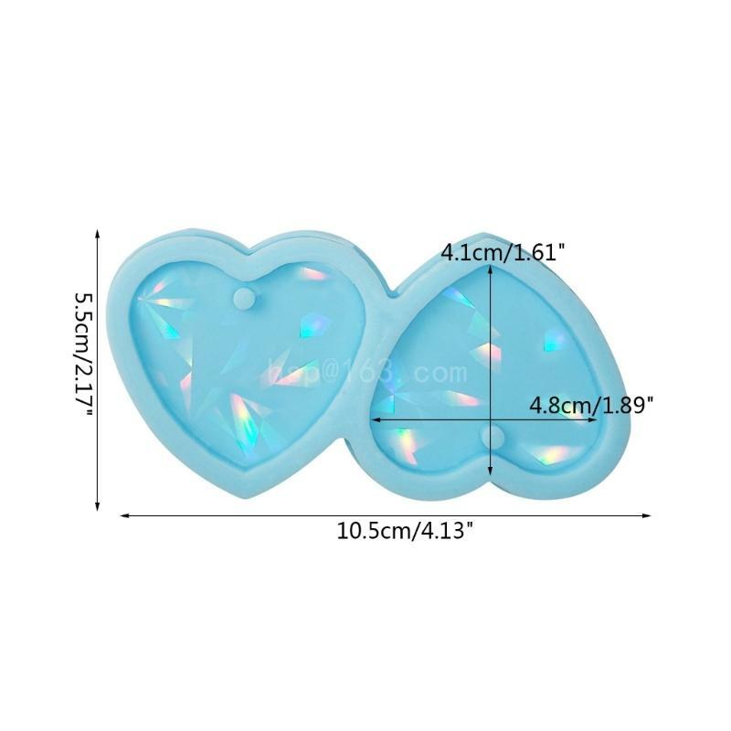 Heart Earring Resin Mold Jewelry Casting Mold Silicone Pendant Mould Epoxy Resin Mold for Keychain Crafts