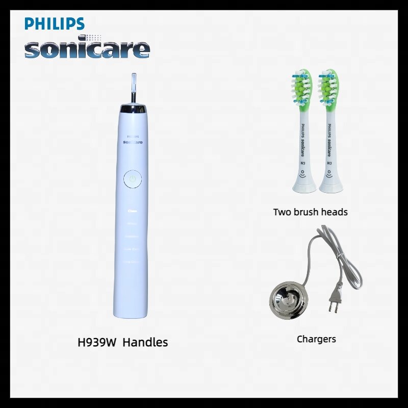 Philips Sonicare แปรงสีฟันมือเดียวชุด H93พร้อมที่ชาร์จแปรงสีฟันทำความสะอาดด้วยเพชร2 Philips