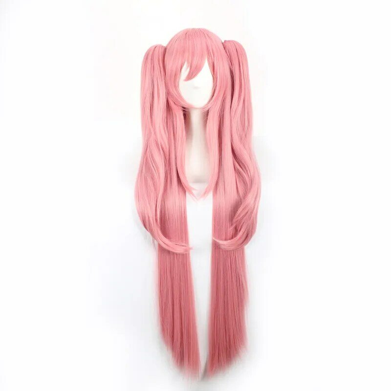 女性のためのピンクのアニメーションのかつら,長い,シミュレートされた髪,日本のロールウィッグ,漫画のコスプレアクセサリー,ハロウィーンのアクセサリー