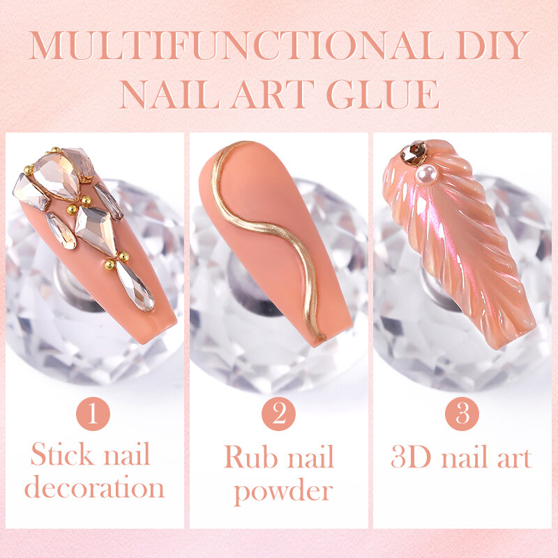 BORN PRETTY Nail Rhinestone Glue 30ML Super Strong Gel Nail Glue for Nail Charm 3D Nails Bling Gel for Decoration Nails Gems