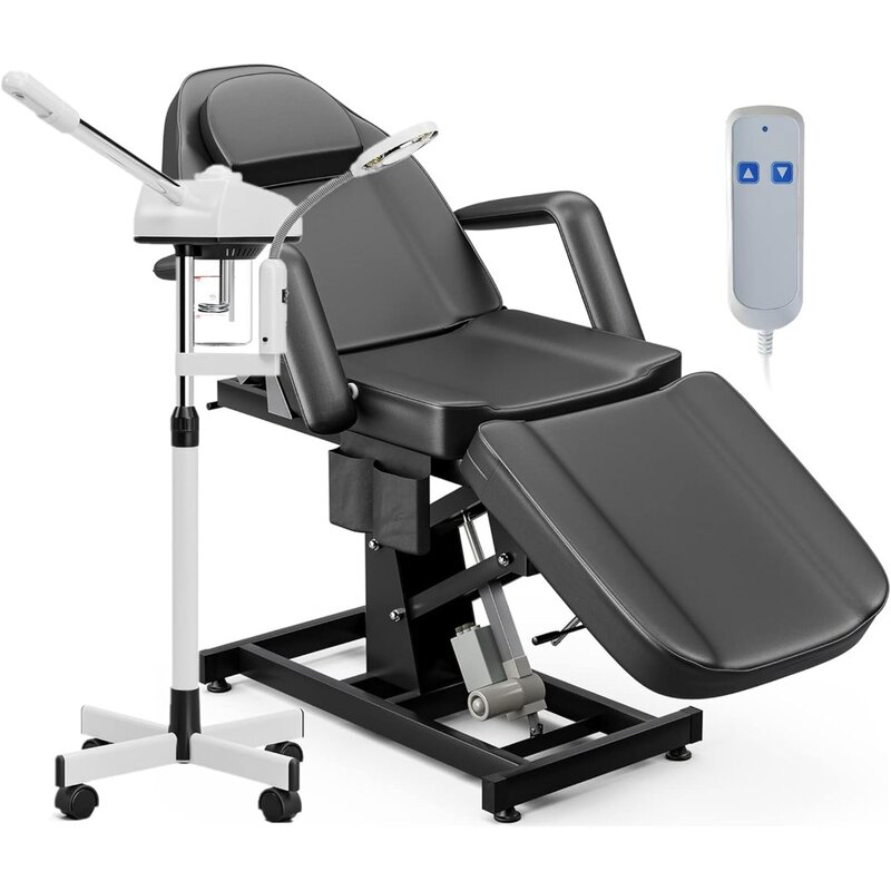 Paddie Electric Height Adjustable Tattoo Chair with Professional Facial Steamer, Electric Massage Table