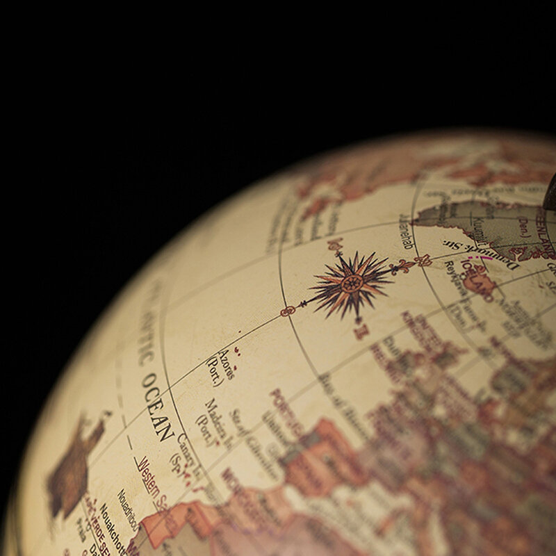 غلوب خشبي Vintage خريطة العالم نمط Geography نموذج مكتب الحلي الزخرفية الفن الحرف التماثيل مكتب ديكور المنزل