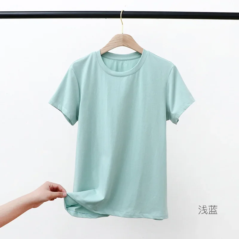 Camiseta de manga curta feminina, camisa de fundo justa, primavera e verão, CAB005, novo, 2021