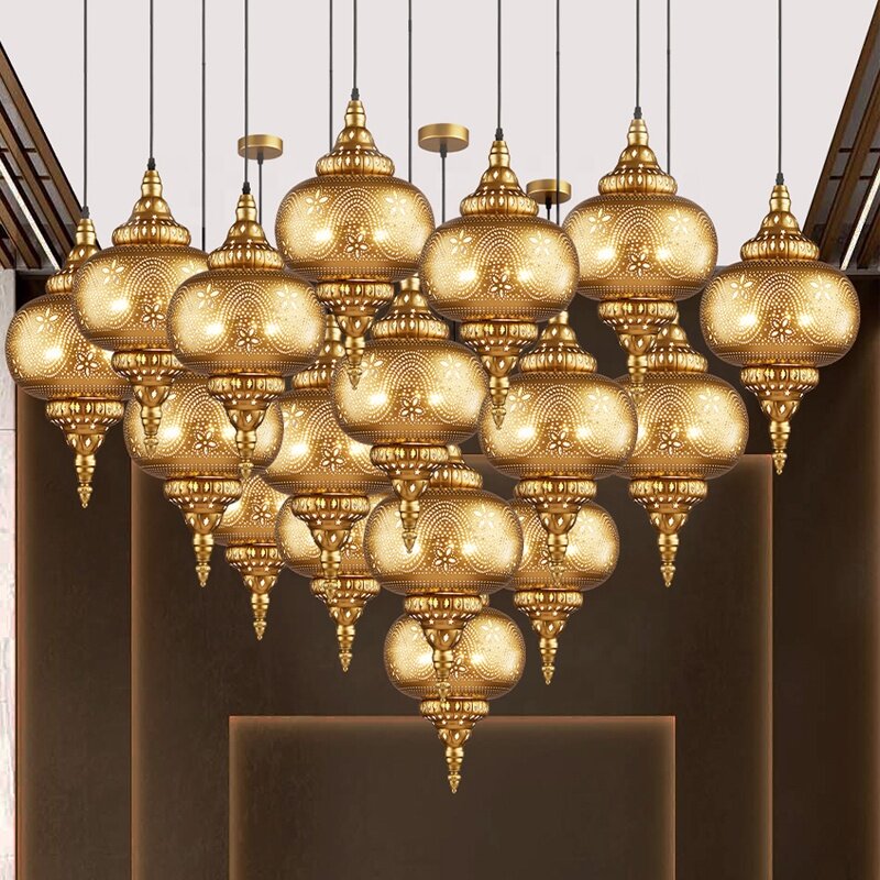 Арабская железная лампочка Thaise, лампочка из Таиланда, железная потолочная Исламская люстра, подвесная мусульманская Марокканская Подвесная лампа, тайские лампы
