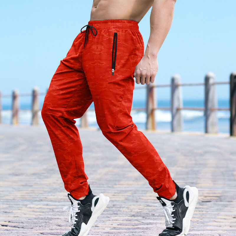 Pantalon de survêtement de fitness pour homme, pantalon de course à séchage rapide, pantalon de survêtement décontracté, poche zippée, entraînement en plein air, jogging