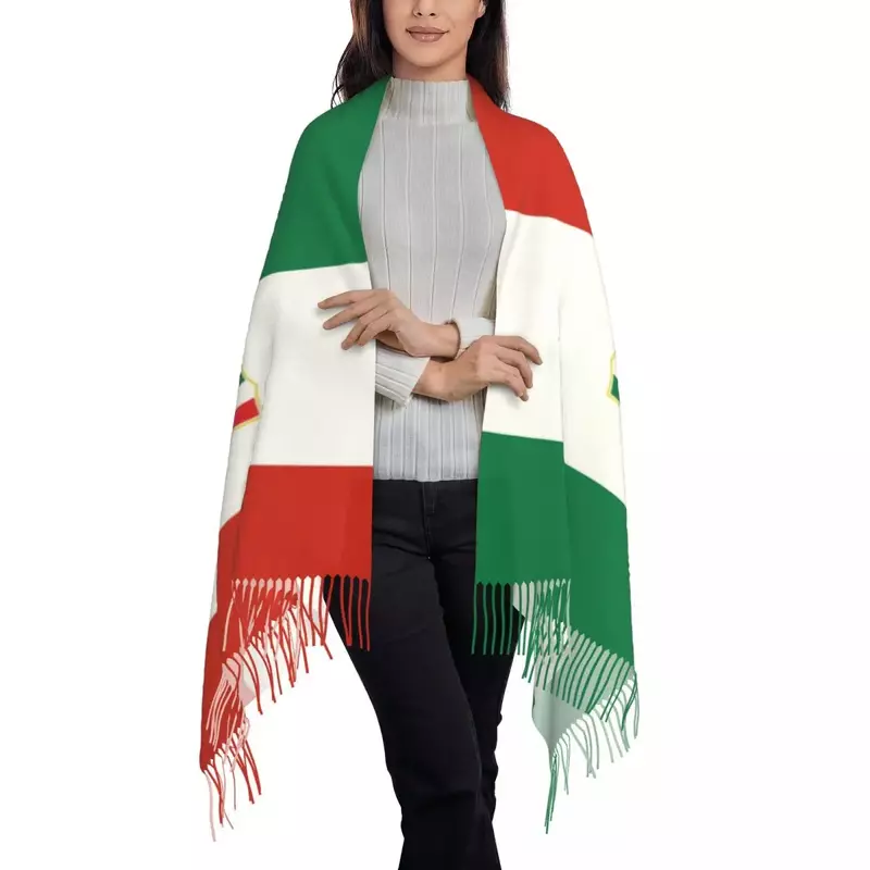 Lenço longo com pendão para mulher, bandeira da Itália, envoltório quente, lenços unissex, inverno e outono