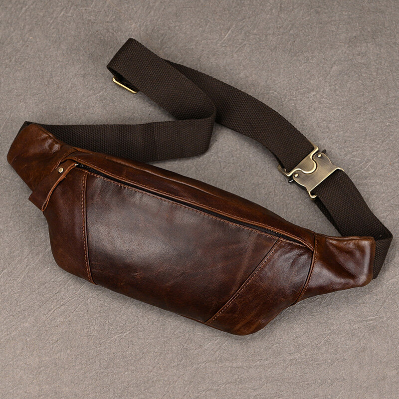Herren Leder Brusttaschen Umhängetasche für Männer Herren Leder Taillen tasche Schulter tasche für Outdoor Sport Gürtel tasche klein