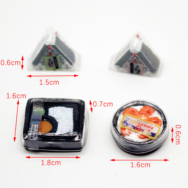 Baru 2 buah Kawaii miniatur rumah boneka Janpanese Sushi nasi makanan simulasi bento untuk boneka rumah dapur aksesoris mainan