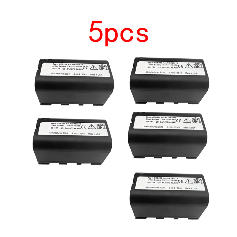 Batería GEB222 de 5 piezas para Leica, sistema GPS de estación Total, ATX1200, 1230, Denim 100, 200, instrumentos de encuesta, batería recargable