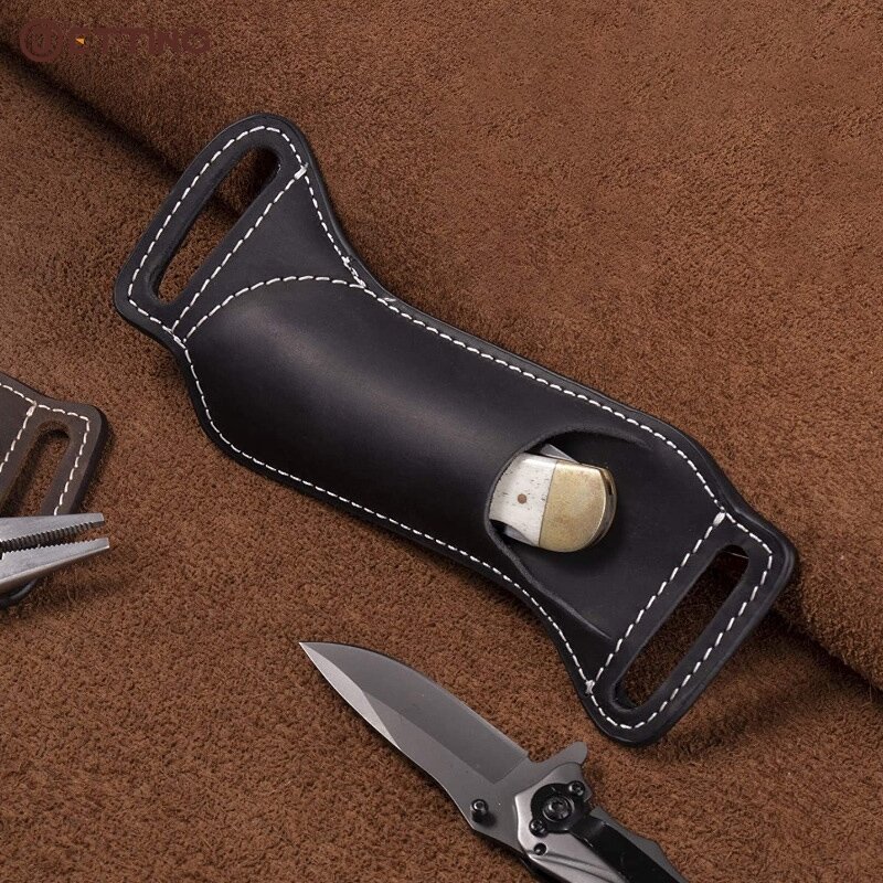 Gaine de couteau en cuir EDC, étui de ceinture, de poche, pour couteau pliant Electrolux, 1 pièce