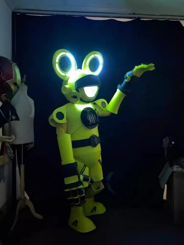 Kostum Robot Led, kostum Robot Led menyala, untuk klub malam, kostum dansa