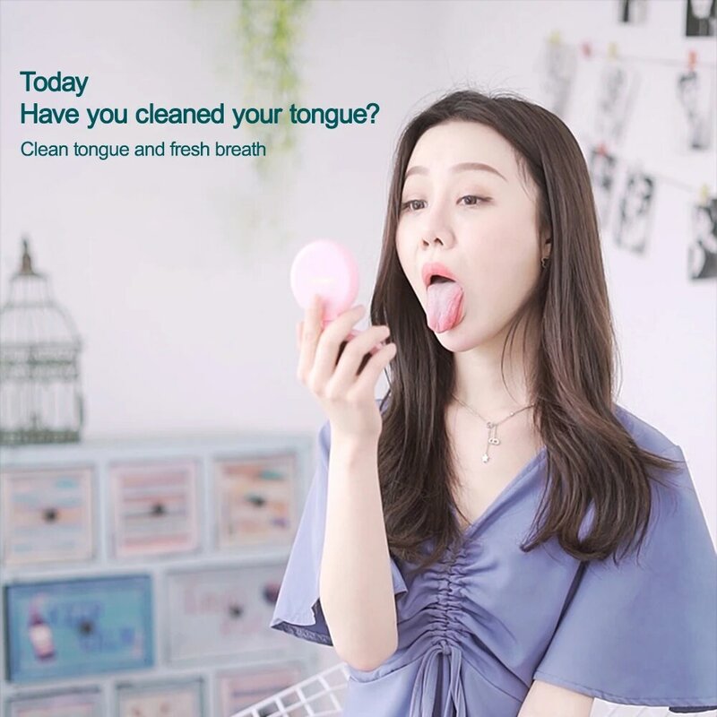 1pcs Tongue Cleaning Scraper Ferramentas De Limpeza De Língua De Aço Inoxidável Para Adultos Raspador De Língua Para Higiene Oral Respiração Fresca