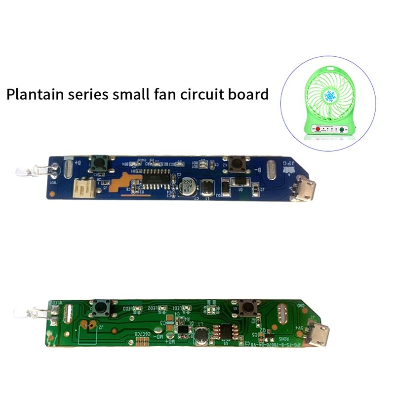 Mini carte de circuit imprimé de ventilateur de ventilateur aste USB, gels multifonctionnels, trois vitesses et lumières, carte mère B