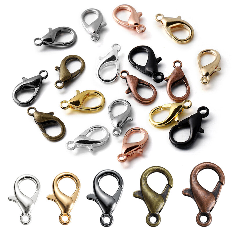Cierres de langosta para pulseras y collares, accesorios de cierre de cadena, fabricación de joyas, venta al por mayor, 100 unidades/lote