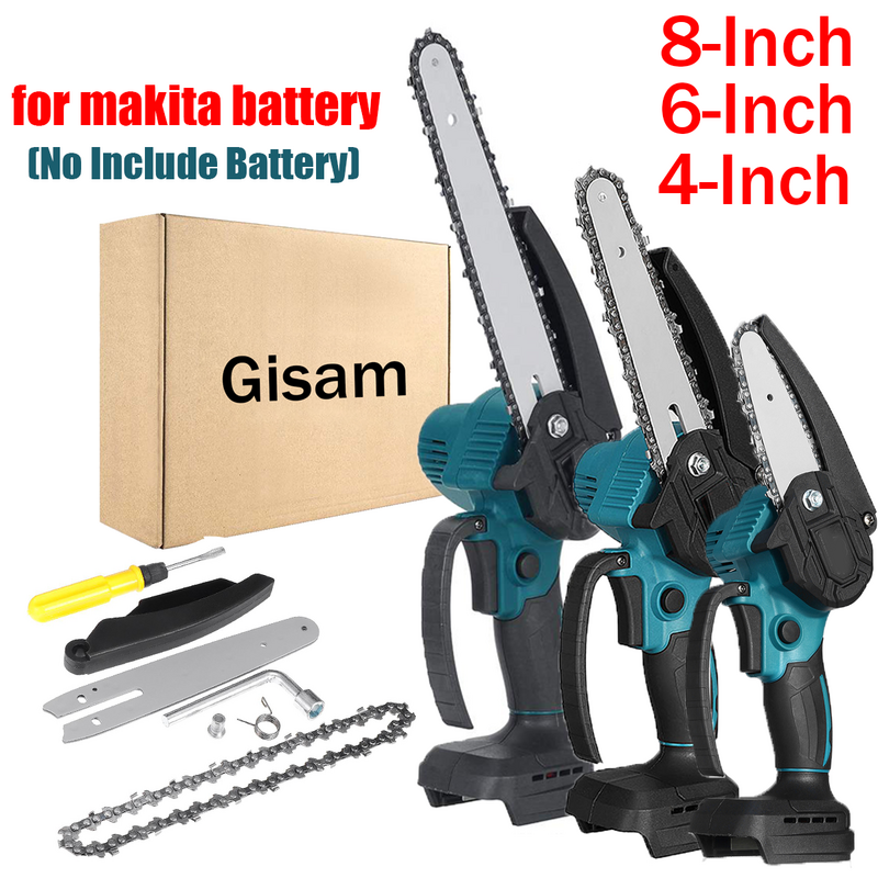 8 Inch Cordless Chainsaw 4In/6 Inch Mini Electric ChainSaw Variable Speed Woodworking Garden Logging Tool for Makita 18V Battery