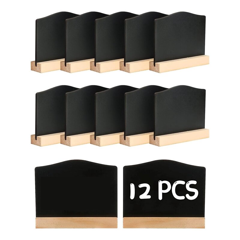 Mini Quadro Com Stands, Notas De Cozinha, Placas De Giz, Pequeno Quadro-negro, Message Tabletop, 10x7,2 cm, 12 Pacotes