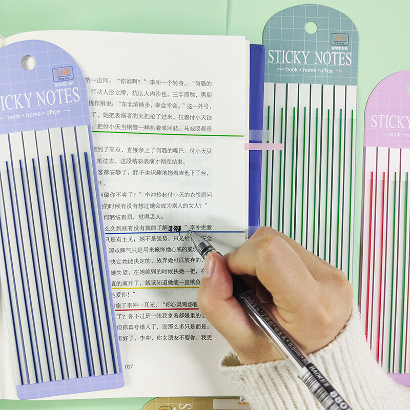 Kindfuny-notas adesivas transparentes, 800 folhas, bloco de notas impermeável, para jornal, escola e escritório papelaria