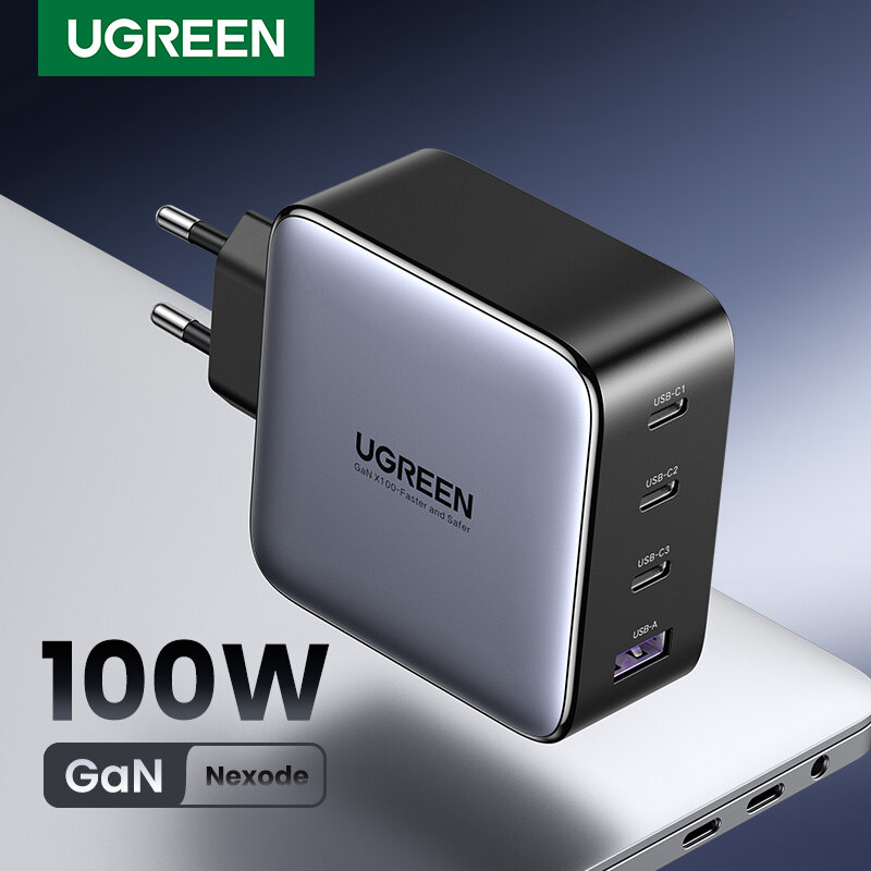 UGREEN-cargador USB 100W GaN para Macbook, tablet, iPhone, Xiaomi, PD, 14, 13, 12