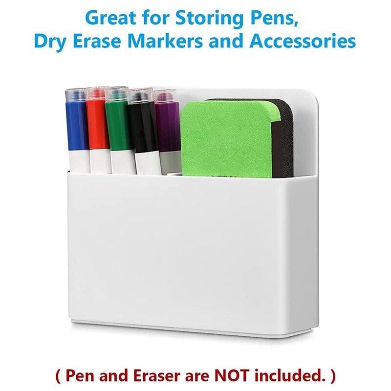 3X Porte-marqueur magnétique effaçable à sec, porte-stylo et gomme pour tableau blanc, rangement magnétique pour gobelet à crayon