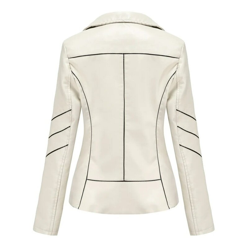 Abrigo corto de cuero Pu fino para mujer, chaqueta de motocicleta, nuevo estilo, primavera y otoño, 2024