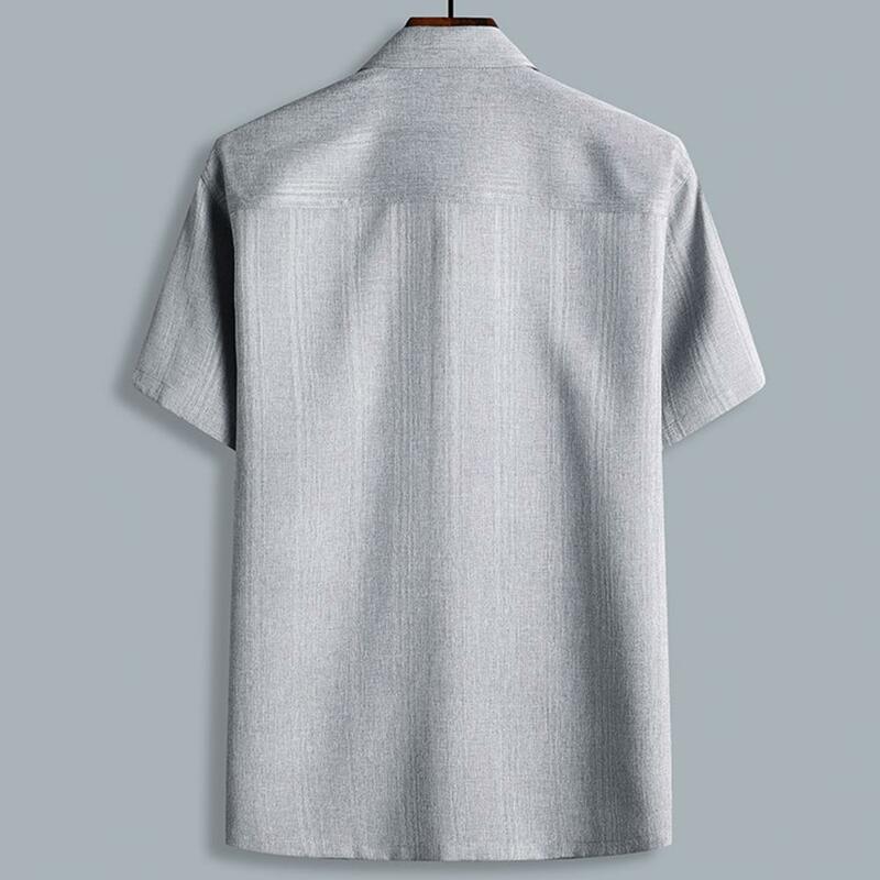 Camicia da uomo a righe monopetto temperamento estivo camicia ampia per l'uso quotidiano