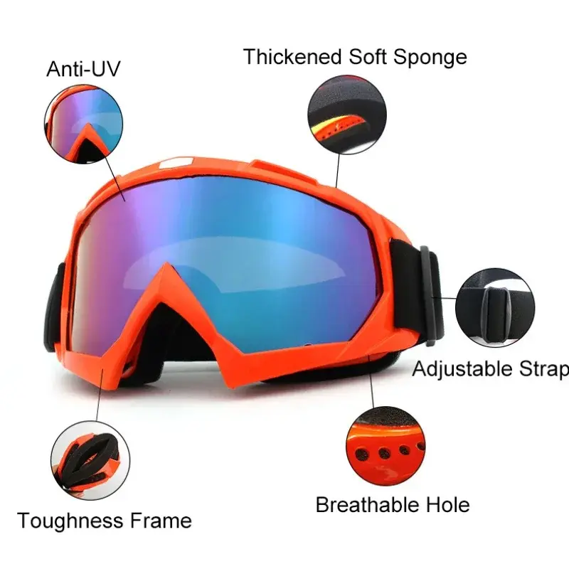 Anti Fog Skiing Goggles Winter Snowboarding Cycling Motorcycle Windproof Sunglasses Outdoor Sports Tactical Goggles