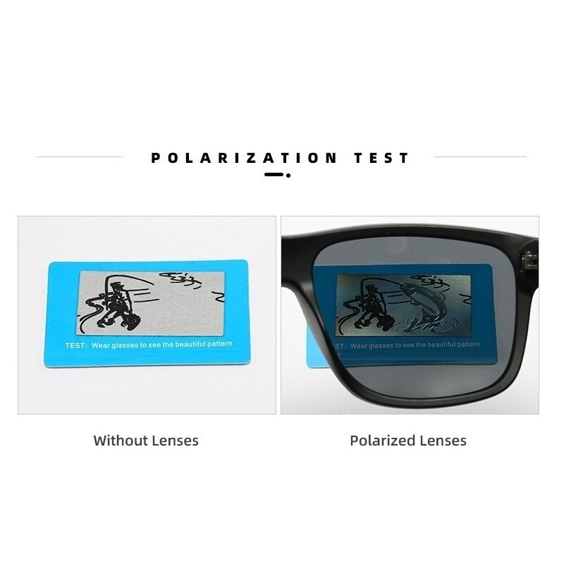 Kacamata hitam terpolarisasi UV400 Pria Wanita, aksesoris mata kotak berkendara memancing Vintage bingkai besar modis