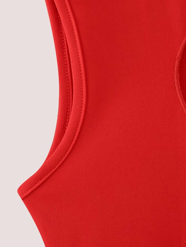 Damen Sommer neue Mode Herz hohl Design Slim Fit O-Ausschnitt Mini kleid Retro ärmellose Rücken Reiß verschluss Damen kleid Mujer