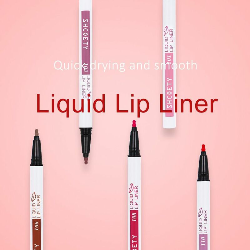 Longa duração Matte Nude Lip Stain Marker Natural Lipstick Pen Ferramenta de maquiagem de secagem rápida Forro de lábios líquido à prova de manchas