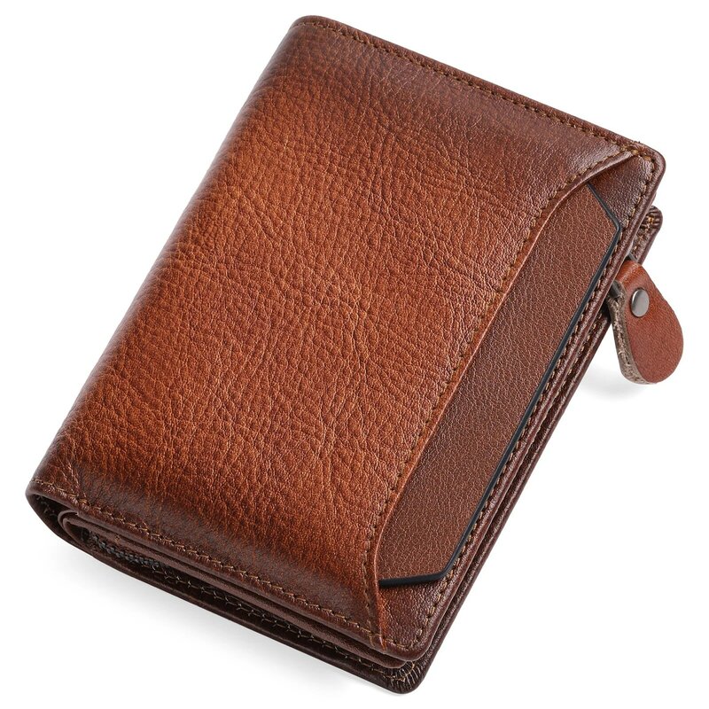 Vintage Short Men's Leather Wallet with Driver's License Holder