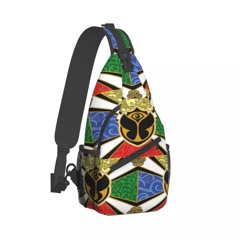Tomorrowland Party Sling Chest Bag zaino a tracolla con musica elettronica personalizzata per uomo Travel escursionismo Daypack