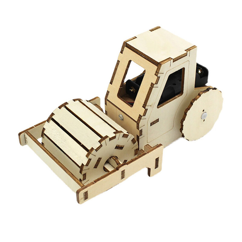 DIY Wooden Toys Road Roller Model For Children Kids  Toy Gift Student Science Project Experimental Kit