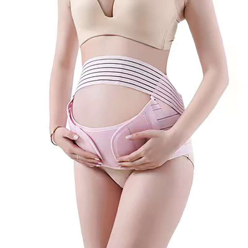 Mulheres grávidas pode ajustar o cinto de apoio abdominal alívio respirável cinto de apoio cintura grávida 3 peças conjunto