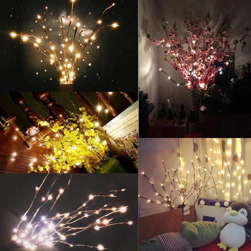 مصابيح ليد زهرية مصباح فرعي ، أوتار إضاءة ، ديكور منزلي ، حفلة عيد الميلاد ، ديكور الحديقة ، منظم هوجار ، 20 مصبابًا ،!