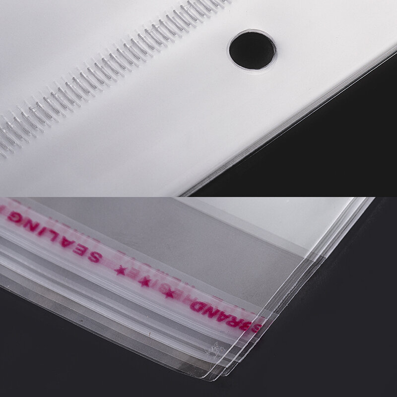 50/100 Stuks Transparante Zelfsluitende Opp Zakken Met Hanggat Plastic Zakjes Voor Diy Sieraden Retail Verpakking Snoep Koekjes Zakken