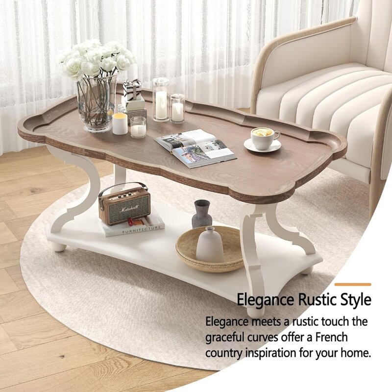 Mesa de centro con bandeja Natural, mesa de sofá con patas esculpidas, mesas de centro para habitaciones, sala de estar adecuada para, dormitorio, Café