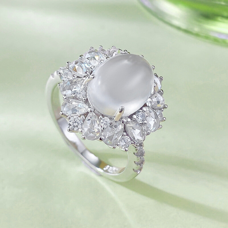 Французское роскошное кольцо из серебра пробы с пустым нефритом 8*10, новое Китайское кольцо в форме яйца, маленькое и популярное