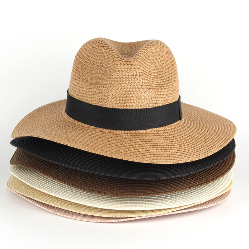 Topi Panama klasik yang dapat disesuaikan-topi matahari buatan tangan di Ekuador untuk wanita pria topi jerami pantai untuk pria topi pelindung UV