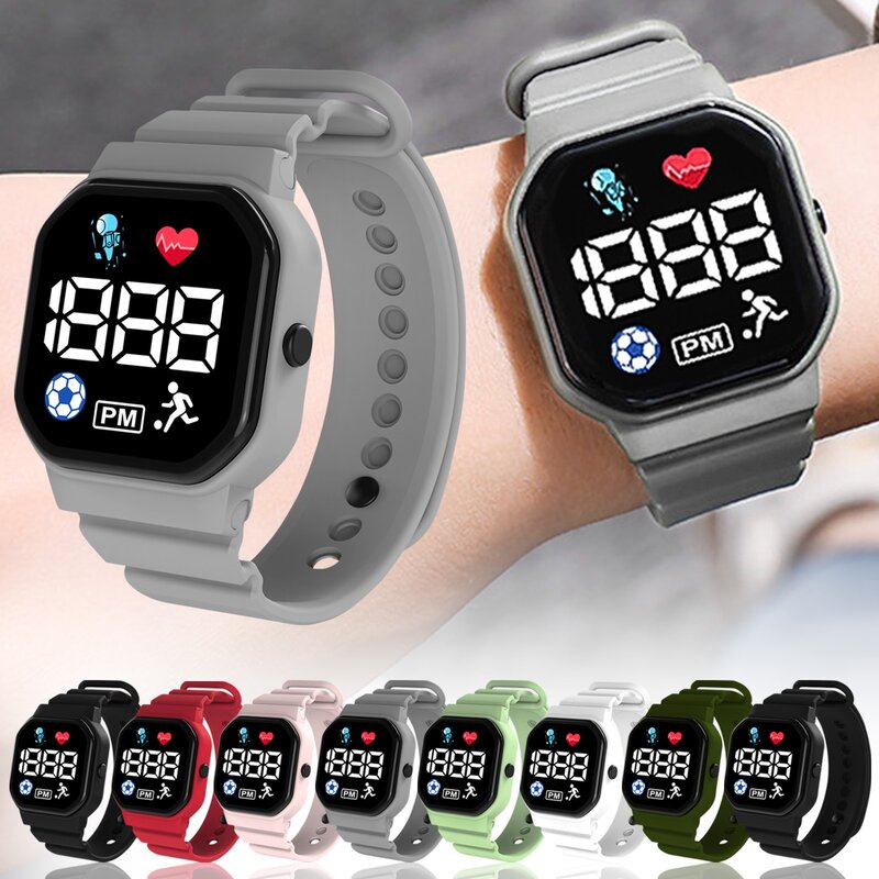 Students Watches Led Digital Watch For Girls Boys Sports Army Military Silicone Watch Electronic Clock Reloj Hombre