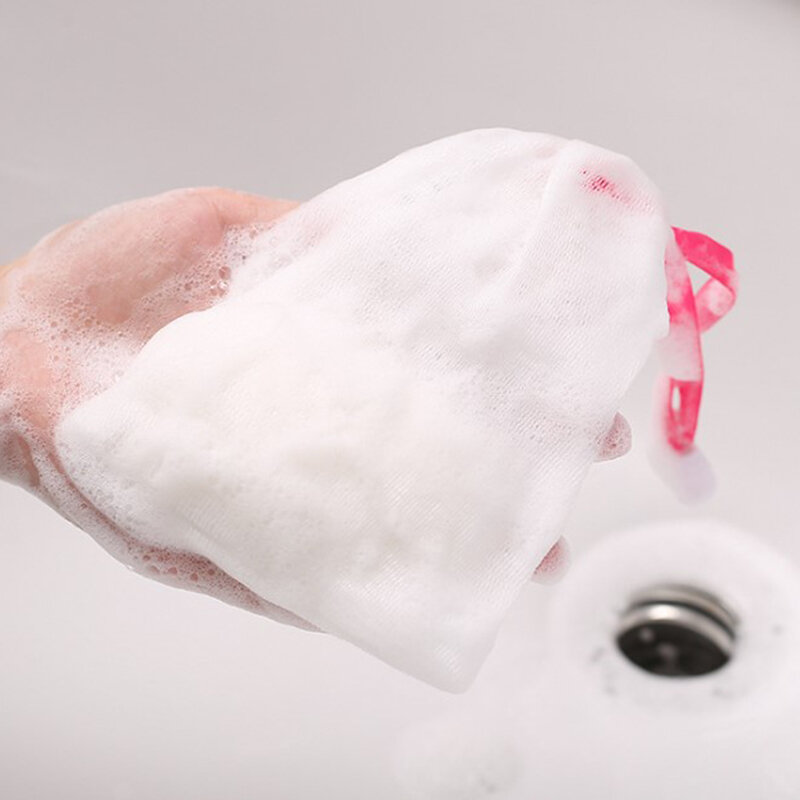 1PC sapone da bagno rete schiumogena schiuma pulizia sapone da bagno rete sacchetto di sapone maglia di schiuma guanto insaponato sacchetto di rete a bolle strumento per la pulizia della pelle