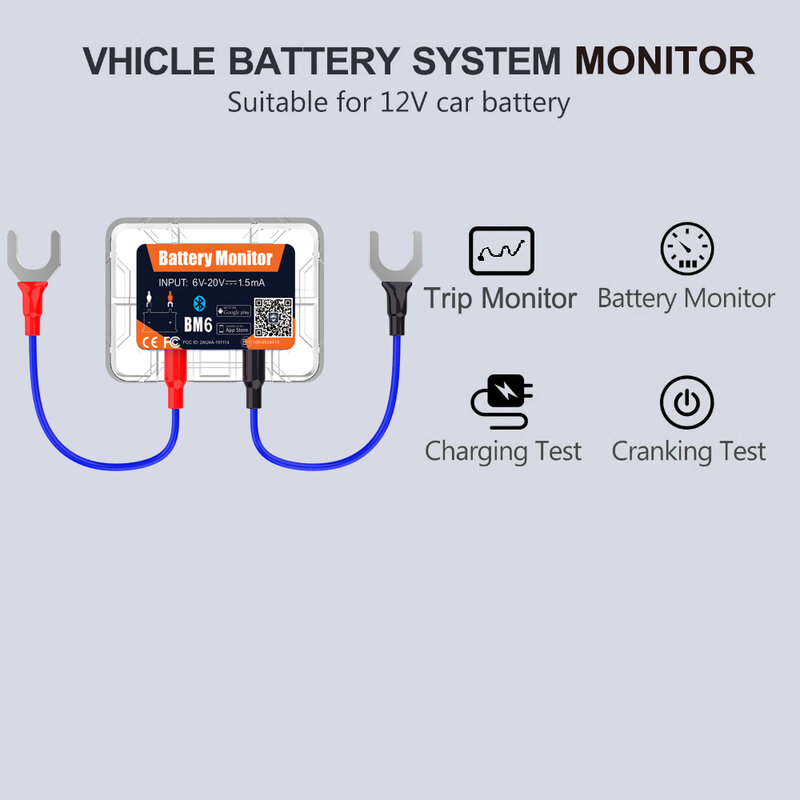 Monitor de 4.0 sem fio bluetooth bateria guardião da saúde app monitoramento bm6 com bateria do carro testador de bateria autoradio bluetooth