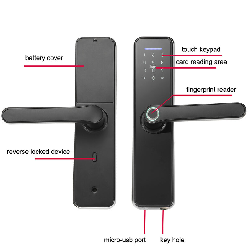 WAFU Tuya Wi-Fi электронный замок с отпечатком пальца для использования в помещении умная карта с паролем с отпечатком пальца Замок для двери офиса для жильцов дома в отелях