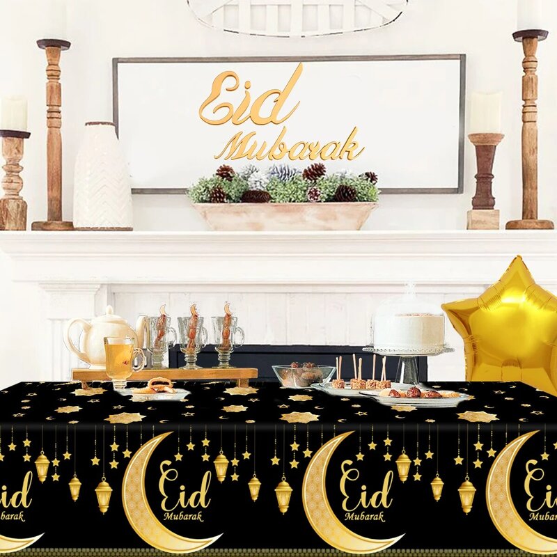 Eid Mubarak tovaglie decorazione Ramadan per la casa 2024 islamico musulmano Ramadan Kareem stoviglie Eid Al Adha regalo decorazioni per feste